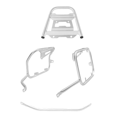 Hinterradgepäckträger Für Trk702x Pannier Halterung Motorrad Top Case Rack Gepäck Box Toolbox Unterstützung Halter Rahmen Motorrad Gepäckträger(Silver One Set) von LPKGHBZNT