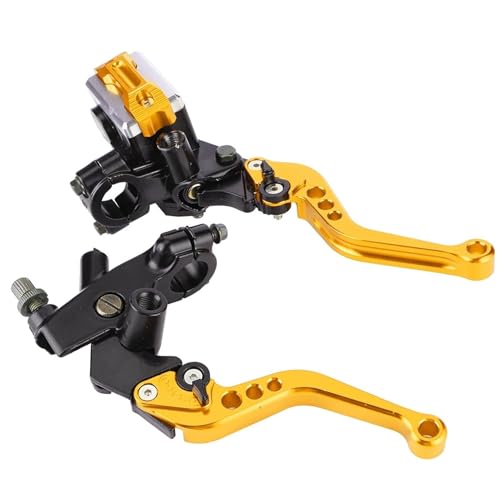 Motorrad Hebel Bremshebel 2 Stück 22 Mm Motorrad-Lenker Hauptzylinderhebel Griff Hydraulische Bremspumpe Kupplung Verstellbarer Handhebel Kupplung Bremshebel(Yellow) von LPKGHBZNT