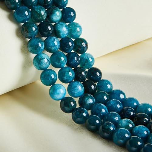 Natürliche runde Edelsteinperlen, 45 Stück 8 mm natürliche Opalperlen, Edelsteinperlen, runde lose Perlen zur Schmuckherstellung(Apatite,6mm) von LPLPL