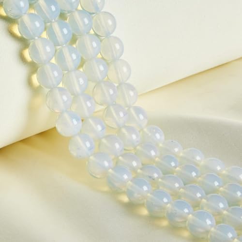 Natürliche runde Edelsteinperlen, 45 Stück 8 mm natürliche Opalperlen, Edelsteinperlen, runde lose Perlen zur Schmuckherstellung(Opal,6mm) von LPLPL