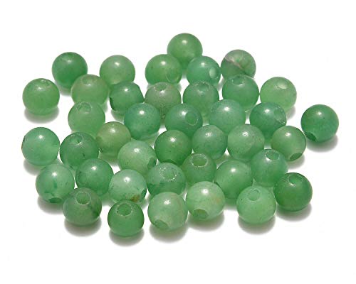 Natürliche runde Edelsteinperlen, natürlicher Edelstein, 8 mm, runde lose Perlen, großes Loch, 2,5 mm, Größe 40 Stück (Lapis)(Aventurine) von LPLPL