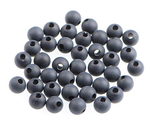 Natürliche runde Edelsteinperlen, natürlicher Edelstein, 8 mm, runde lose Perlen, großes Loch, 2,5 mm, Größe 40 Stück (Lapis)(Matte Black Onyx) von LPLPL