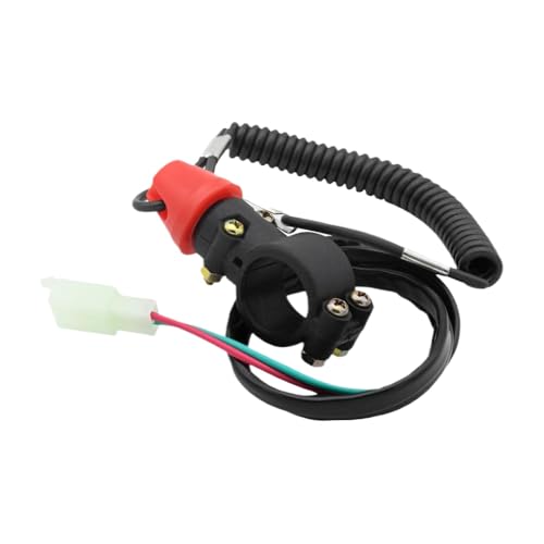 Universeller Außenbordmotor Kill Schalter Tether Lanyard kompatibel mit Bootsmotor und Motorrad -ATV -Stoppschalter(Black Kill Switch) von LPLRBKWQ