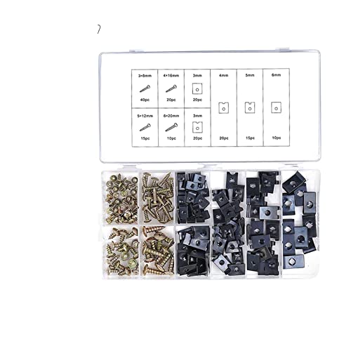 LPMPCZKZGF 17. 0pcs. Auto U-Clip for Schrauben Sortiment Kit Kombination U Mut-Schraub-Clip-Metallkörper-Panel-Clip-Befestigungselemente Kunststoffverschlüsse von LPMPCZKZGF
