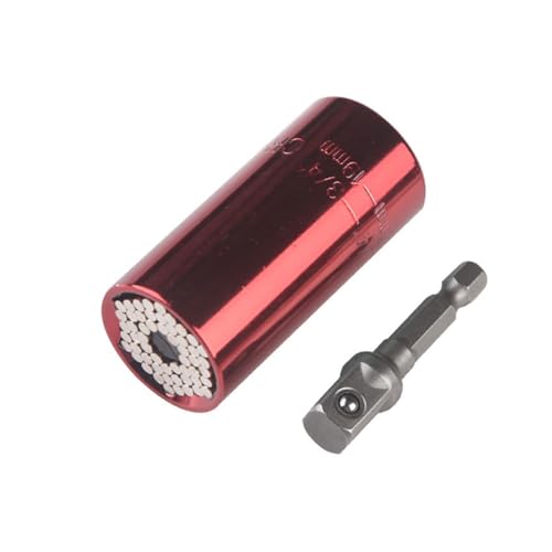 LPMPCZKZGF 7–19 Mm Universal-Drehmomentschlüssel-Kopf-Set Magic Key Grip Stecknuss-Bit Bohrmaschine Ratsche Buchsenschlüssel Multi-Handwerkzeuge Hülsenfassung(Red) von LPMPCZKZGF