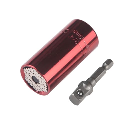 LPMPCZKZGF 7–19 mm Universal-Drehmomentschlüssel-Kopf-Set Magic Key Grip Stecknuss-Bit Bohrmaschine Ratsche Buchsenschlüssel Multi-Handwerkzeuge Hülsenfassung(Red) von LPMPCZKZGF