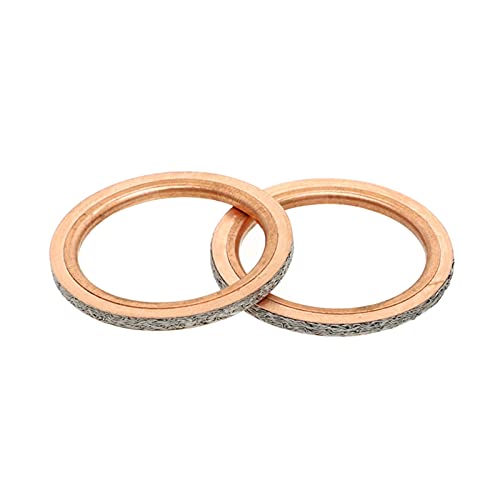 LPMPCZKZGF Auspuff-Schalldämpferkopf-Rohrkupferdichtungsdichtung for Yamaha Fit for Rhino 660 700 YXR660F. Fit for Grizzly 550 660 700 Fit for Raptor YFM350 3YF-14613-01-00 Dichtungen(2pcs) von LPMPCZKZGF