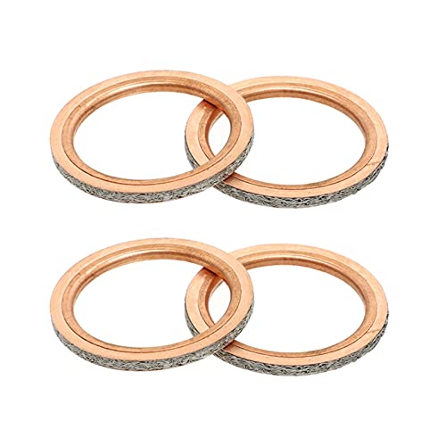 LPMPCZKZGF Auspuff-Schalldämpferkopf-Rohrkupferdichtungsdichtung for Yamaha Fit for Rhino 660 700 YXR660F. Fit for Grizzly 550 660 700 Fit for Raptor YFM350 3YF-14613-01-00 Dichtungen(4pcs) von LPMPCZKZGF