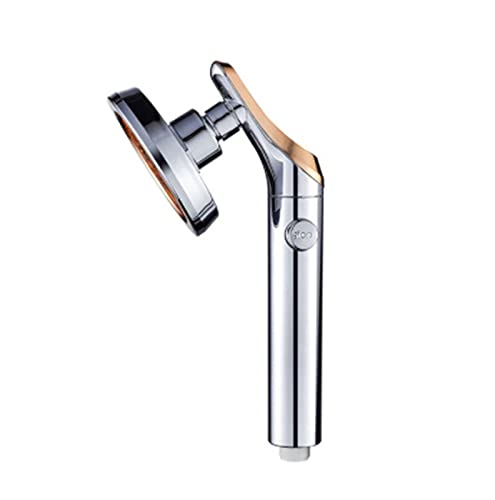 LPMPCZKZGF Badezimmer Rotierende Duschkopf Hochdruck Wassereinsparung Handheld Duschkopf Einstellbare Anschlagknopf Wasser Regen Duschköpfe Dusche(Silver) von LPMPCZKZGF