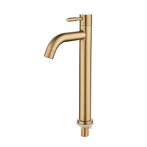 LPMPCZKZGF Goldene Badezimmerbecken Einzelne Loch Kaltgriff Duschkopf Wasserhahn Bad for Küchenspüle Wasserhahn SUS 304. Toilettenhardware Duscharmatur(High) von LPMPCZKZGF