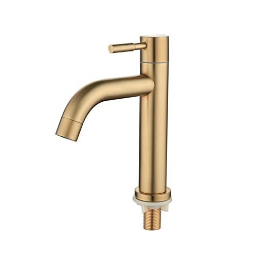 LPMPCZKZGF Goldene Badezimmerbecken Einzelne Loch Kaltgriff Duschkopf Wasserhahn Bad for Küchenspüle Wasserhahn SUS 304. Toilettenhardware Duscharmatur(Short) von LPMPCZKZGF