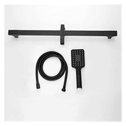 LPMPCZKZGF Multifunktions-Badezimmer-Square Handheld-Dusch-Spray-Kopf-Reinigungs-Duschset for Gleitstange und Duschschlauch schwarz Dusche(Whole Set) von LPMPCZKZGF