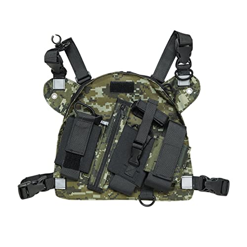 LPMPCZKZGF Nylon Brusttasche Taschen Pack Rucksack Holster Carry Case Kompatibel for Baofeng UV-82 UV-10R UV-S9 Plus Zwei Wege-Radio Intercom-Tasche von LPMPCZKZGF