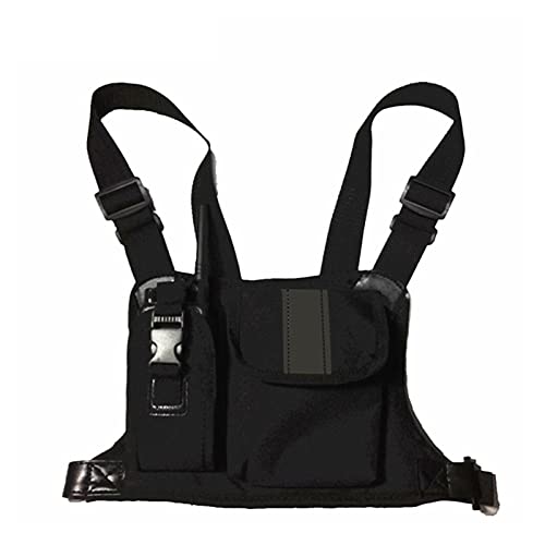 LPMPCZKZGF Zwei-Wege-Funkkoffer for Walkie-Talkie-Brust-Taschen-Rucksack-Handy-Radio-Ständer-Tasche GP340 CP04 BF UV-5R 888S Intercom-Tasche(schwarz) von LPMPCZKZGF