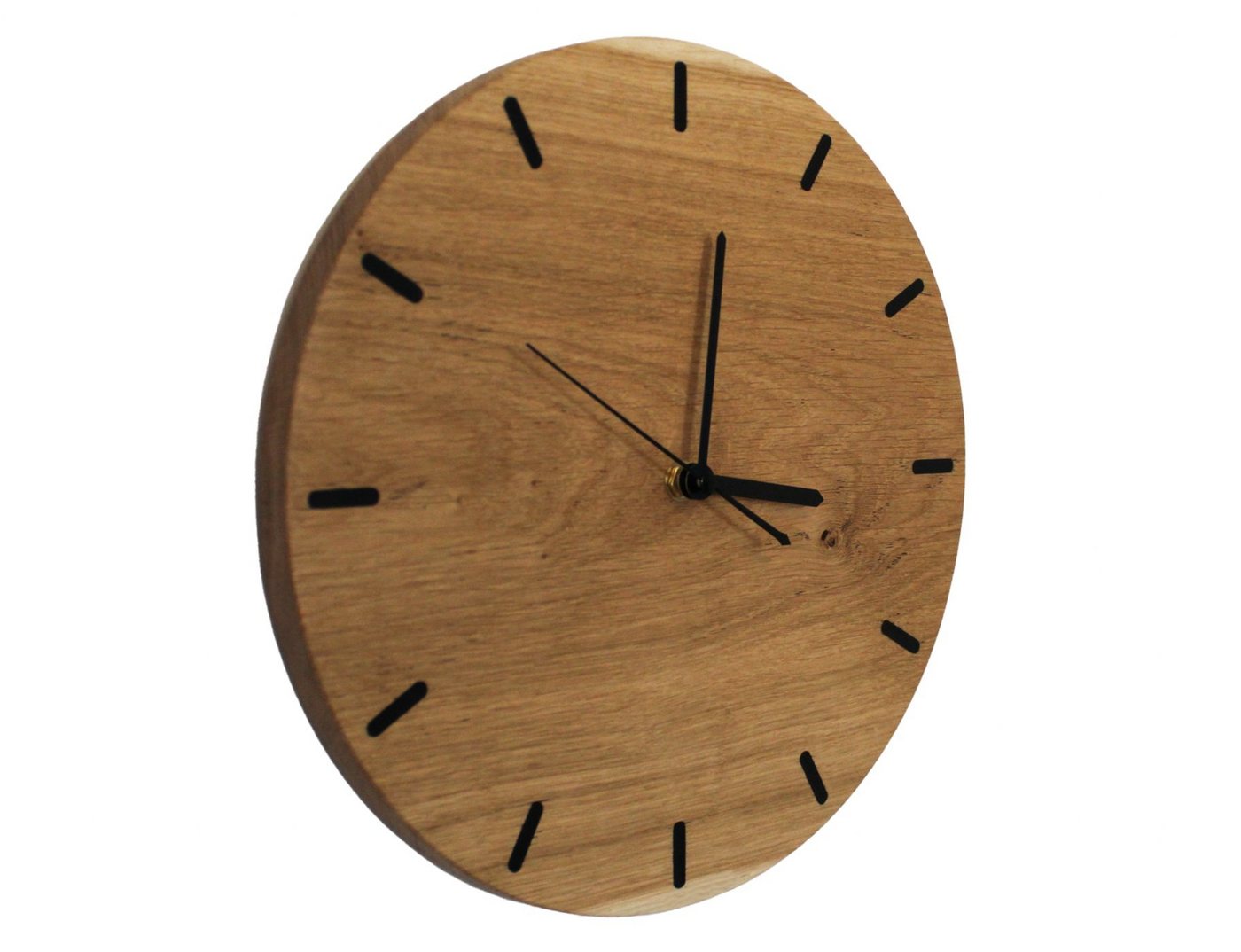 LPManufaktur Wanduhr Uhr Eiche Holz massiv (modernes handgefertigtes Design aus Deutschland) von LPManufaktur