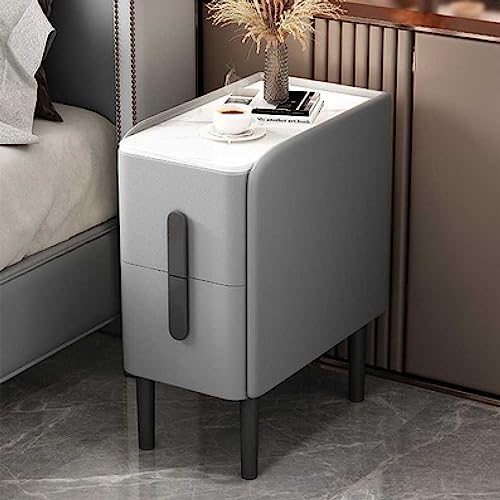 Nachttisch Nachttisch Holz Nachttisch mit 2 Schiebeschubladen Modernes Design Schmaler Beistelltisch für Schlafzimmer oder Wohnzimmer von LPOAZf