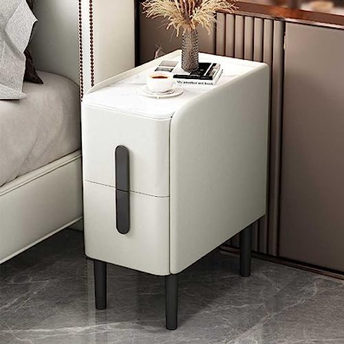 Nachttisch Nachttisch Holz Nachttisch mit 2 Schiebeschubladen Modernes Design Schmaler Beistelltisch für Schlafzimmer oder Wohnzimmer von LPOAZf