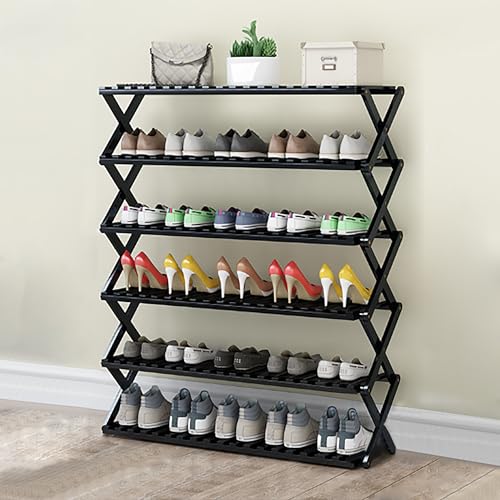 Schuhregal aus Bambus, faltbar, mehrschichtig, für Eingangsbereich, Wohnzimmer, Balkon und Küche, einfaches Design, platzsparend Schuhregal aus Bambus, faltbar, mehrschichtig, für Eingangsbereich, Wohnzimmer, Balkon und Küche, einfaches Design, platzsparend von LPOAZf