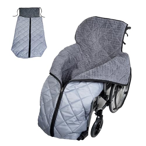 LPRYAO Rollstuhl Fußsack | Fußsack für Rollstuhl Schlupfsack Decke Rollstuhlfahrer Erwachsene | Winter Rollstuhlsack Winddichte Decke Universelle Größe (Hellgrau) von LPRYAO