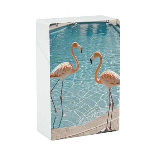 Flamingo und Schwimmbad Zigarettenetui - Tragbare Zigarettenbox Leichte Halterung Fall für Reisen Wasserdichte Kunststoff Zigarettenboxen Taschenformat Aufbewahrungsbox für 20 Zigaretten Flamingo und Schwimmbad Zigarettenetui - Tragbare Zigarettenbox Leichte Halterung Fall für Reisen Wasserdichte Kunststoff Zigarettenboxen Taschenformat Aufbewahrungsbox für 20 Zigaretten von LPSADGF