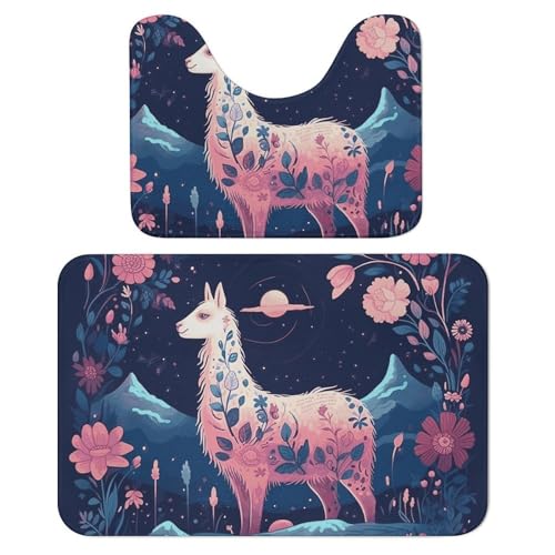 LPSADGF Alpaka-Badezimmerteppich-Set, Motiv: Sternennacht, weiches Badteppich-Set, 2-teilig, WC-Vorleger, U-förmig, 40 x 60 cm, schnell trocknende Matte für Badezimmer, Badewanne, waschbar, super LPSADGF Alpaka-Badezimmerteppich-Set, Motiv: Sternennacht, weiches Badteppich-Set, 2-teilig, WC-Vorleger, U-förmig, 40 x 60 cm, schnell trocknende Matte für Badezimmer, Badewanne, waschbar, super von LPSADGF
