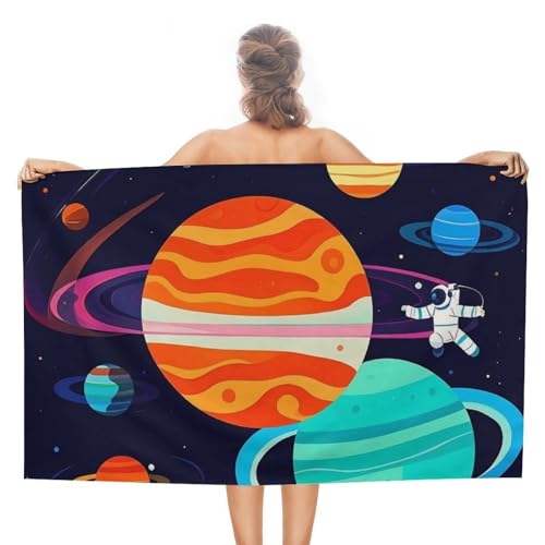 LPSADGF Astronauten-Strandtuch – schnell trocknendes Mikrofaser-Reisehandtuch (129,5 x 78,7 cm), ultra saugfähig, kompakt und leicht, Pool-Handtücher für Schwimmen, Camping, Pool, einfach zu von LPSADGF