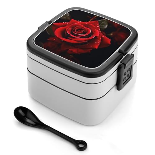 LPSADGF Brotdose für Frauen Red Rose Bento Box mit auslaufsicherem Deckel & Snackle Box Container LPSADGF Brotdose für Frauen Red Rose Bento Box mit auslaufsicherem Deckel & Snackle Box Container von LPSADGF