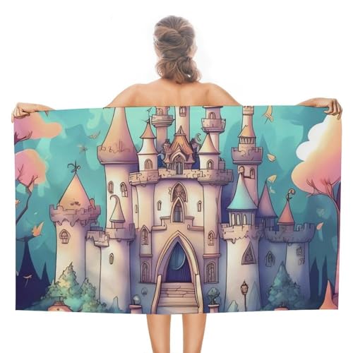 LPSADGF Classical Castle Strandtuch – schnell trocknendes Mikrofaser-Reisehandtuch (129,5 x 78,7 cm), ultra saugfähig, kompakt und leicht, Pool-Handtücher für Schwimmen, Camping, Pool, einfach zu von LPSADGF