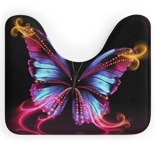 LPSADGF Dancing Butterfly U-förmiger WC-Vorleger – ultraweicher, super saugfähiger Badteppich mit rutschfester Unterseite, schnell trocknend, waschbar, Badezimmermatte für ovalen Toilettenboden LPSADGF Dancing Butterfly U-förmiger WC-Vorleger – ultraweicher, super saugfähiger Badteppich mit rutschfester Unterseite, schnell trocknend, waschbar, Badezimmermatte für ovalen Toilettenboden von LPSADGF