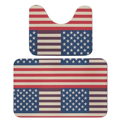 LPSADGF Flags Badezimmerteppich-Set, weiches Badteppich-Set, 2-teilig, WC-Vorleger, U-förmig, 50 x 80 cm, schnell trocknende Matte für Badezimmer, Badewanne, waschbar, super saugfähige Fußmatten LPSADGF Flags Badezimmerteppich-Set, weiches Badteppich-Set, 2-teilig, WC-Vorleger, U-förmig, 50 x 80 cm, schnell trocknende Matte für Badezimmer, Badewanne, waschbar, super saugfähige Fußmatten von LPSADGF