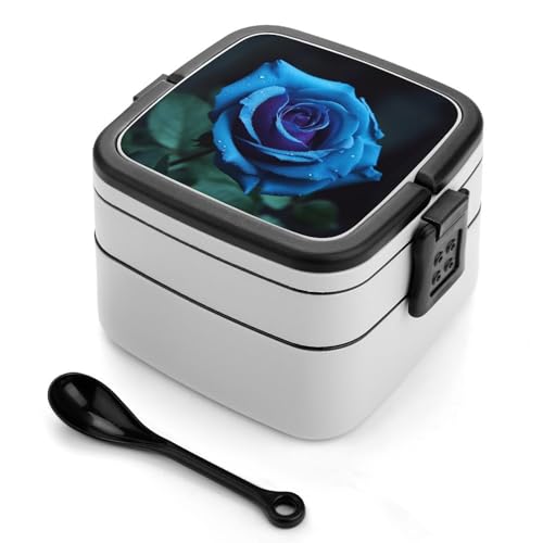 LPSADGF Lunchbox für Damen, romantische blaue Rose, Bento-Box mit auslaufsicherem Deckel & Snackbox-Behälter LPSADGF Lunchbox für Damen, romantische blaue Rose, Bento-Box mit auslaufsicherem Deckel & Snackbox-Behälter von LPSADGF