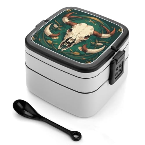 LPSADGF Lunchbox für Frauen Bull Skull Bento Box mit auslaufsicherem Deckel & Snackle Box Container LPSADGF Lunchbox für Frauen Bull Skull Bento Box mit auslaufsicherem Deckel & Snackle Box Container von LPSADGF