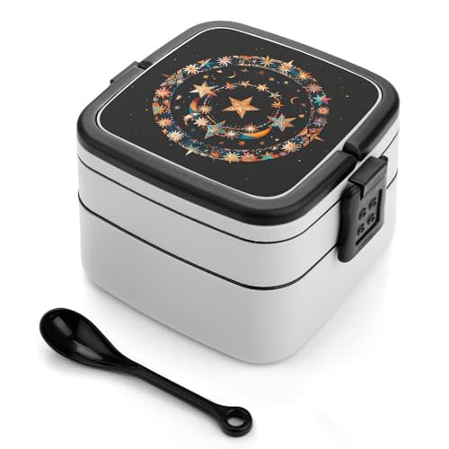 LPSADGF Lunchbox für Frauen Gorgeous Stars And Moon Bento Box mit auslaufsicherem Deckel & Snackbox Container von LPSADGF