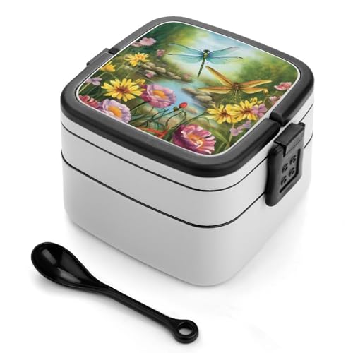 LPSADGF Lunchbox für Frauen Libelle Garten Frühling Bento Box mit auslaufsicherem Deckel & Snackbox Container LPSADGF Lunchbox für Frauen Libelle Garten Frühling Bento Box mit auslaufsicherem Deckel & Snackbox Container von LPSADGF