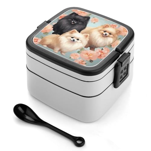 LPSADGF Lunchbox für Frauen Pomeranians Pattern Bento Box mit auslaufsicherem Deckel & Snackbox Container LPSADGF Lunchbox für Frauen Pomeranians Pattern Bento Box mit auslaufsicherem Deckel & Snackbox Container von LPSADGF