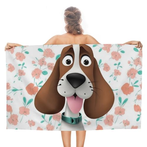 LPSADGF Lustiges Hunde-Strandtuch – schnell trocknendes Mikrofaser-Reisehandtuch (129,5 x 78,7 cm), ultra saugfähig, kompakt und leicht, Pool-Handtücher für Schwimmen, Camping, Pool, einfach zu von LPSADGF