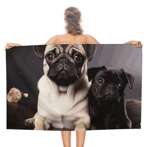 LPSADGF Mops-Strandtuch – schnell trocknendes Mikrofaser-Reisehandtuch (129,5 x 78,7 cm), ultra saugfähig, kompakt und leicht, Pool-Handtücher für Schwimmen, Camping, Pool – einfach zu verpackendes von LPSADGF