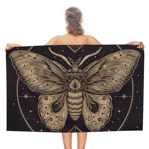 LPSADGF Motten-Strandtuch – schnell trocknendes Mikrofaser-Reisehandtuch (129,5 x 78,7 cm), ultra saugfähig, kompakt und leicht, Pool-Handtücher für Schwimmen, Camping, Pool, einfach zu verpackendes von LPSADGF