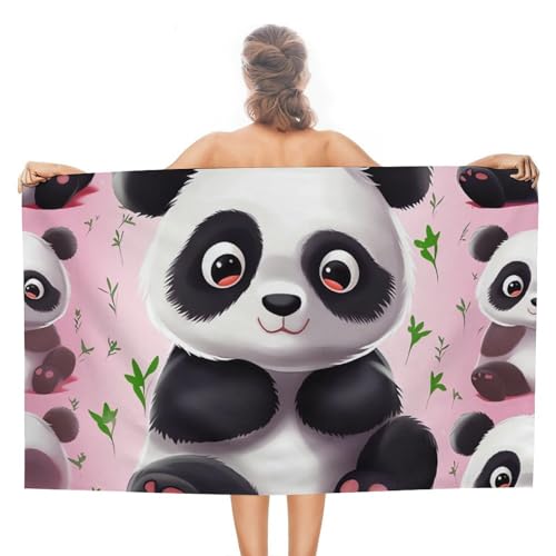 LPSADGF Panda Star Strandtuch – schnell trocknendes Mikrofaser-Reisehandtuch (129,5 x 78,7 cm), ultra saugfähig, kompakt und leicht, Pool-Handtücher für Schwimmen, Camping, Pool – einfach zu von LPSADGF