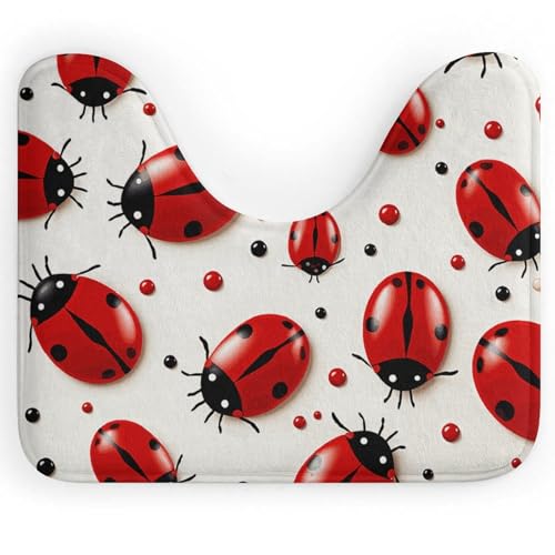 LPSADGF Red Ladybug U-förmiger WC-Vorleger – ultraweicher, super saugfähiger Badteppich mit rutschfester Unterseite, schnell trocknend, waschbar, Badezimmermatte für ovalen Toilettenboden LPSADGF Red Ladybug U-förmiger WC-Vorleger – ultraweicher, super saugfähiger Badteppich mit rutschfester Unterseite, schnell trocknend, waschbar, Badezimmermatte für ovalen Toilettenboden von LPSADGF