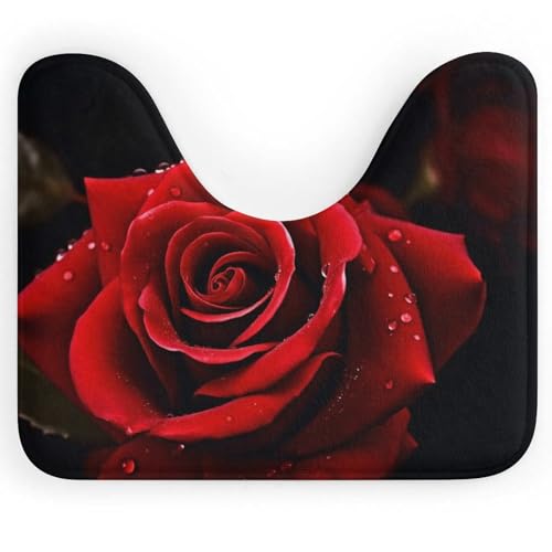 LPSADGF Red Rose U-förmiger WC-Vorleger – ultraweicher, super saugfähiger Badteppich mit rutschfester Unterseite, schnell trocknend, waschbar, Badezimmermatte für ovalen Toilettenboden LPSADGF Red Rose U-förmiger WC-Vorleger – ultraweicher, super saugfähiger Badteppich mit rutschfester Unterseite, schnell trocknend, waschbar, Badezimmermatte für ovalen Toilettenboden von LPSADGF