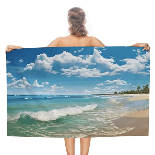 LPSADGF Sandy Beach Beach Towel – schnell trocknendes Mikrofaser-Reisehandtuch (129,5 x 78,7 cm), ultra saugfähig, kompakt und leicht, Pool-Handtücher für Schwimmen, Camping, Pool, einfach zu von LPSADGF