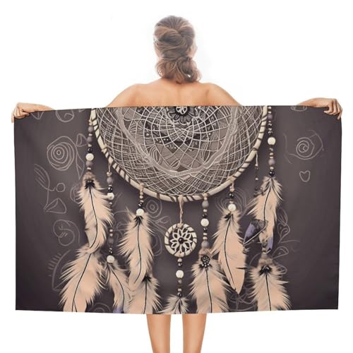 LPSADGF Traumfänger-Strandtuch – schnell trocknendes Mikrofaser-Reisehandtuch (129,5 x 78,7 cm), ultra saugfähig, kompakt und leicht, Pool-Handtücher für Schwimmen, Camping, Pool, einfach zu packen von LPSADGF