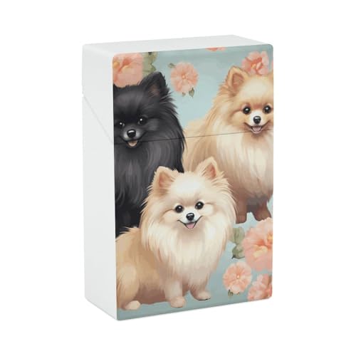 Pomeranians Pattern Zigarettenetui - Tragbare Zigarettenschachtel Leichte Halterung Fall für Reisen Wasserdichte Kunststoff Zigarettenboxen Taschenformat Aufbewahrungsbox für 20 Zigaretten Pomeranians Pattern Zigarettenetui - Tragbare Zigarettenschachtel Leichte Halterung Fall für Reisen Wasserdichte Kunststoff Zigarettenboxen Taschenformat Aufbewahrungsbox für 20 Zigaretten von LPSADGF