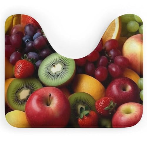 U-förmiger WC-Vorleger mit frischem Obst und Gemüse, ultraweich, super saugfähig, Badteppich mit rutschfester Unterseite, schnell trocknend, waschbar, Badezimmermatte für ovalen Toilettenboden U-förmiger WC-Vorleger mit frischem Obst und Gemüse, ultraweich, super saugfähig, Badteppich mit rutschfester Unterseite, schnell trocknend, waschbar, Badezimmermatte für ovalen Toilettenboden von LPSADGF