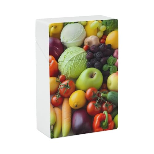 Zigarettenetui mit frischem Obst und Gemüse, tragbare Zigarettenschachtel, leichte Halterung für Reisen, wasserdichte Kunststoff-Zigarettenboxen im Taschenformat, Aufbewahrungsbox für 20 Zigaretten Zigarettenetui mit frischem Obst und Gemüse, tragbare Zigarettenschachtel, leichte Halterung für Reisen, wasserdichte Kunststoff-Zigarettenboxen im Taschenformat, Aufbewahrungsbox für 20 Zigaretten von LPSADGF