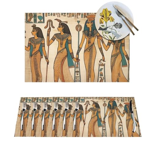 1 Platzdeckchen-Set, hitzebeständig, rutschfest, für den Esstisch, Frauen im alten Ägypten, PVC-gewebtes Tischset, abwischbar, waschbar, Küchentischmatten für drinnen und draußen, 30,5 x 45,7 cm 1 Platzdeckchen-Set, hitzebeständig, rutschfest, für den Esstisch, Frauen im alten Ägypten, PVC-gewebtes Tischset, abwischbar, waschbar, Küchentischmatten für drinnen und draußen, 30,5 x 45,7 cm von LPSRTWE