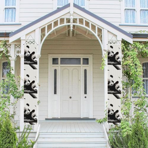 2 Stück Willkommens-Sommer-Veranda-Schild, Türbanner saisonale hängende Flagge, niedliche Pandas, Wandveranda, Banner, Dekoration, Wandbehang, Banner, Türschild, Frühlingstürabdeckung, Wandhintergrund 2 Stück Willkommens-Sommer-Veranda-Schild, Türbanner saisonale hängende Flagge, niedliche Pandas, Wandveranda, Banner, Dekoration, Wandbehang, Banner, Türschild, Frühlingstürabdeckung, Wandhintergrund von LPSRTWE