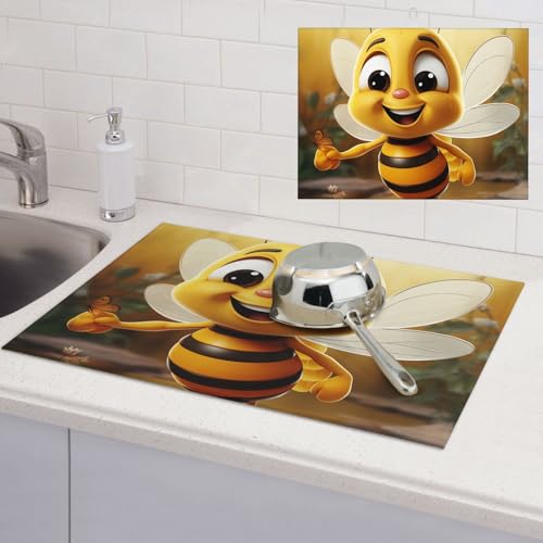 Abtropfmatte für Küchentheke, super saugfähig, Mikrofaser, große Abtropfmatte, Honigbiene, Kaffee, Bar-Matte für Arbeitsplatten, Geschirrtrocknungspad, 45,7 x 61 cm Abtropfmatte für Küchentheke, super saugfähig, Mikrofaser, große Abtropfmatte, Honigbiene, Kaffee, Bar-Matte für Arbeitsplatten, Geschirrtrocknungspad, 45,7 x 61 cm von LPSRTWE