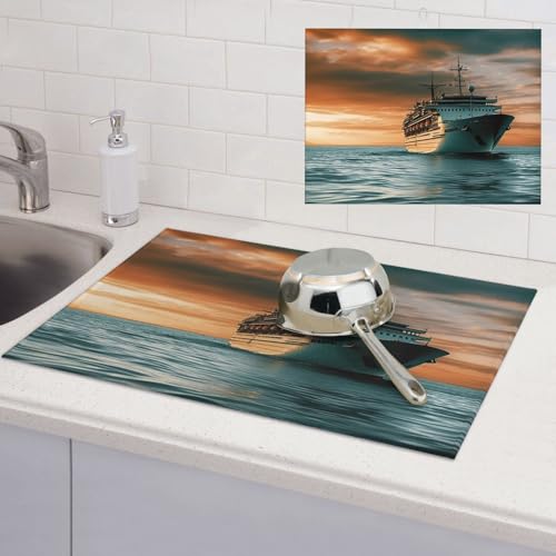 Abtropfmatte für Küchentheke, super saugfähig, Mikrofaser, große Abtropfmatte, Kreuzfahrtschiff, Kaffeebar-Matte für Arbeitsplatten, Geschirrtrocknungspad, 45,7 x 61 cm Abtropfmatte für Küchentheke, super saugfähig, Mikrofaser, große Abtropfmatte, Kreuzfahrtschiff, Kaffeebar-Matte für Arbeitsplatten, Geschirrtrocknungspad, 45,7 x 61 cm von LPSRTWE